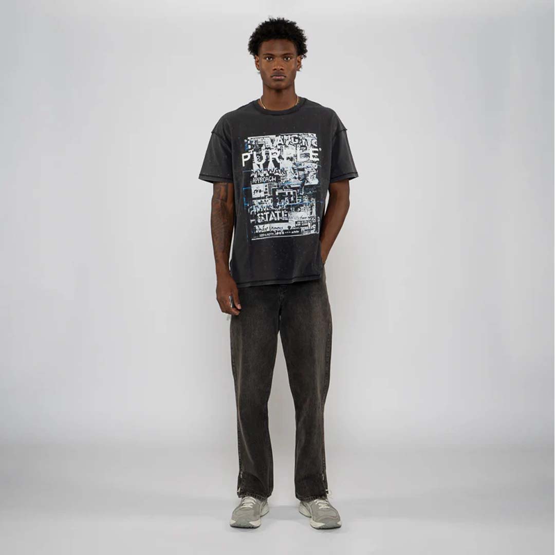 Purple Brand Inside Out Collage Black Tee