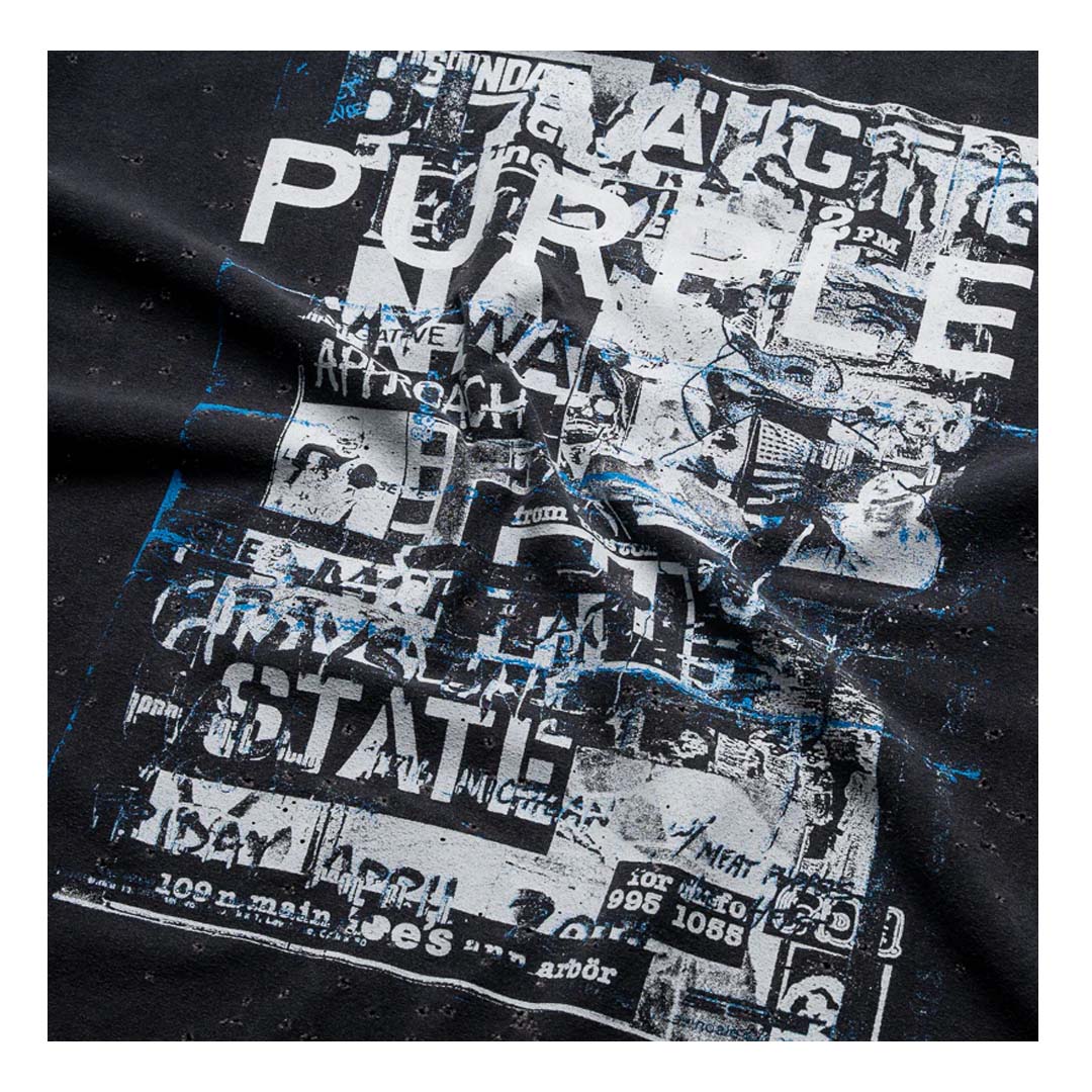 Purple Brand Inside Out Collage Black Tee