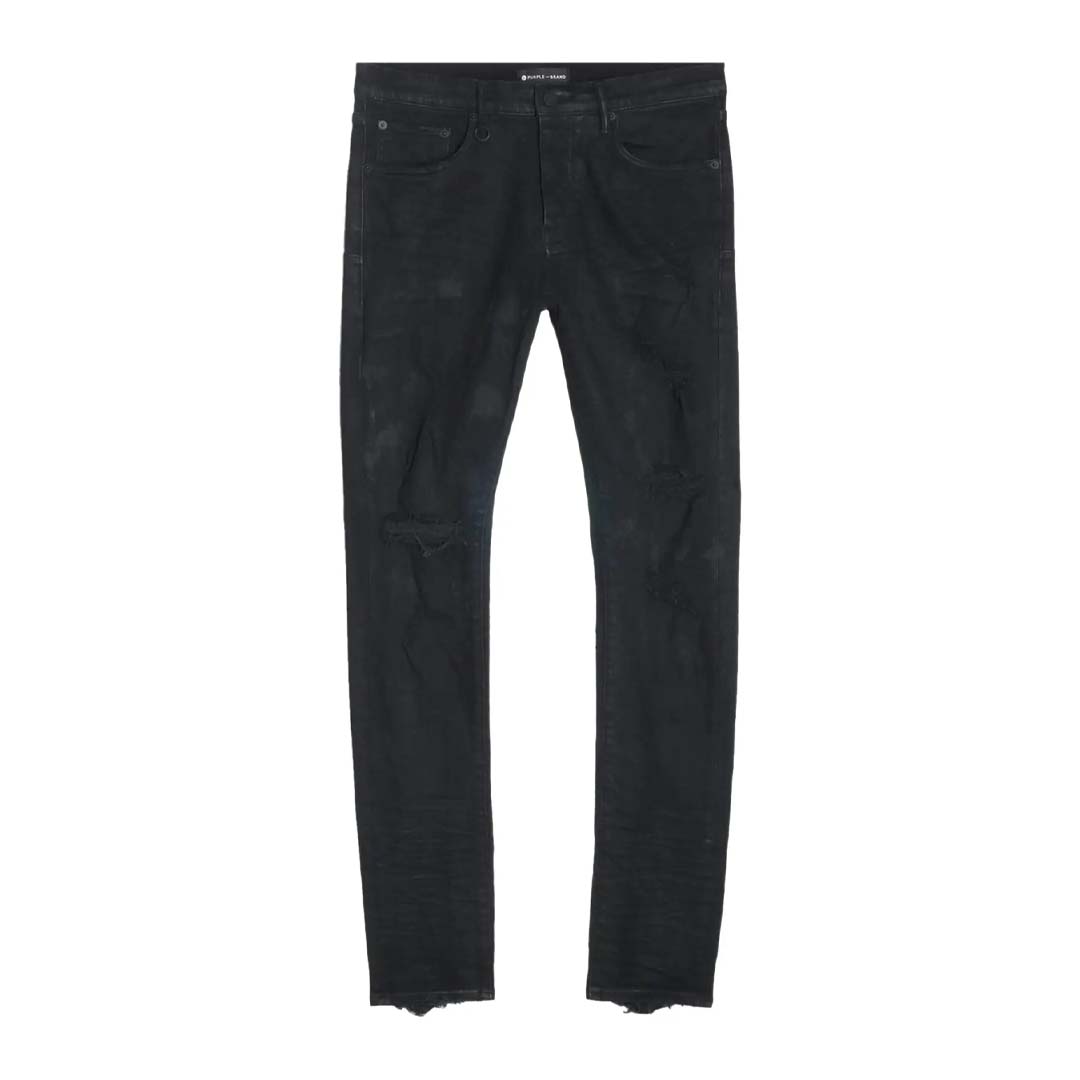 PURPLE BRAND Oil Spill Low Rise Skinny Jeans 'Black'
