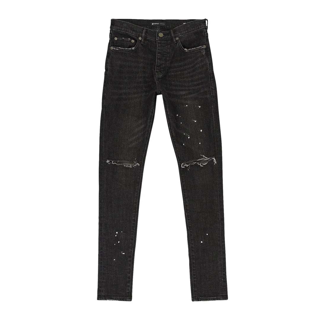 PURPLE BRAND Over Spray Skinny Jeans 'Black'