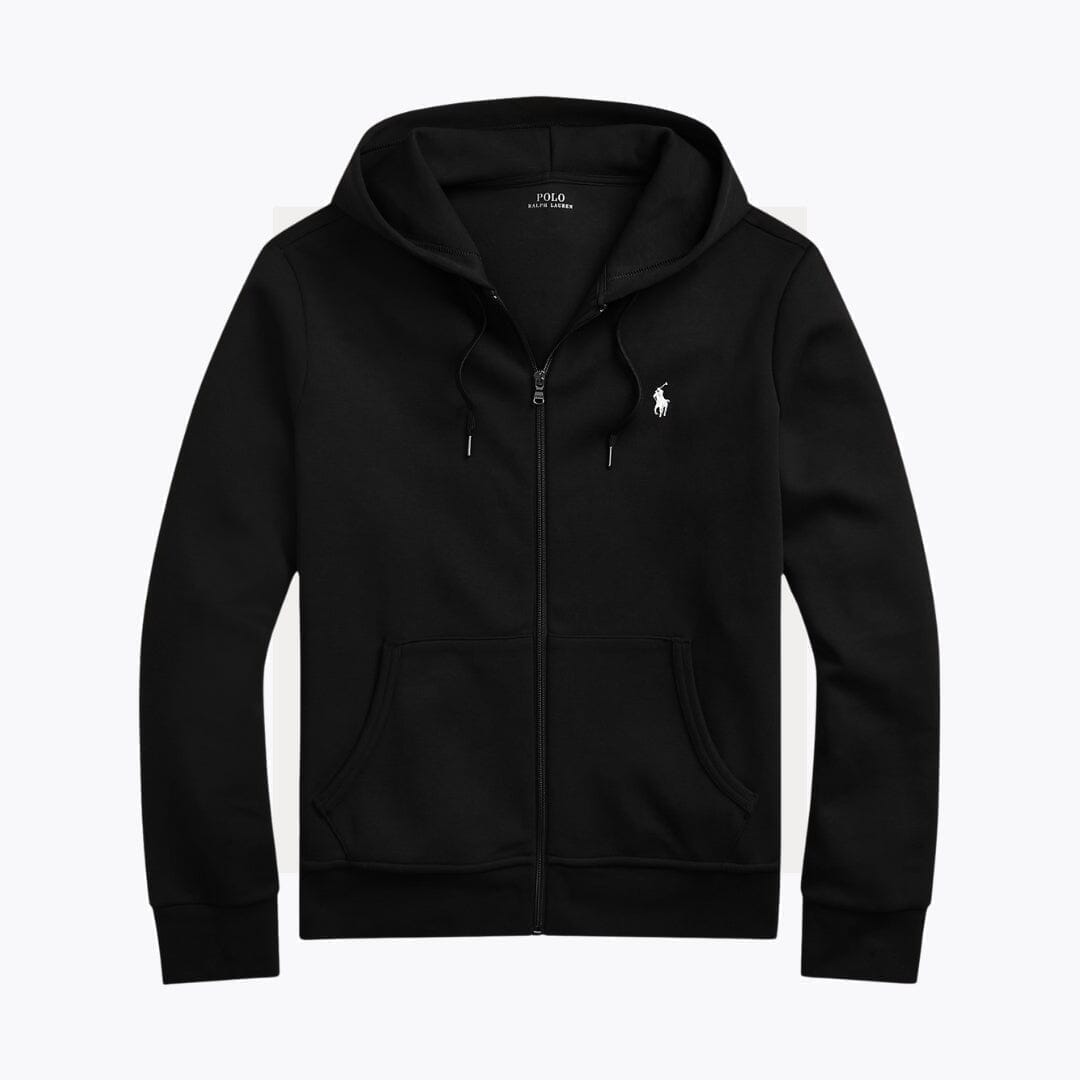 Ralph Lauren Doppelstrick-Kapuzenpullover mit durchgehendem Reißverschluss