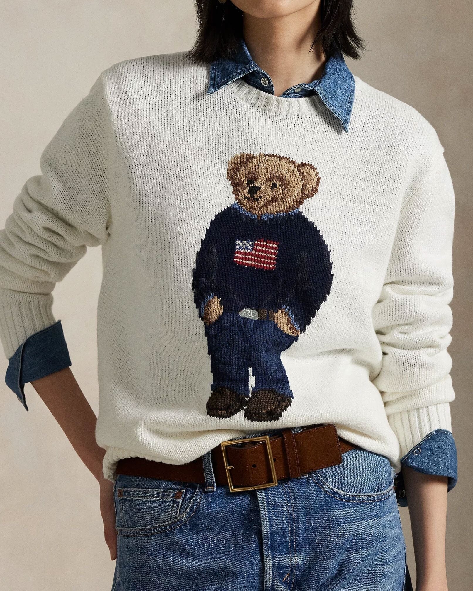 Ralph Lauren Polo Bear Baumwoll-Leinen-Pullover