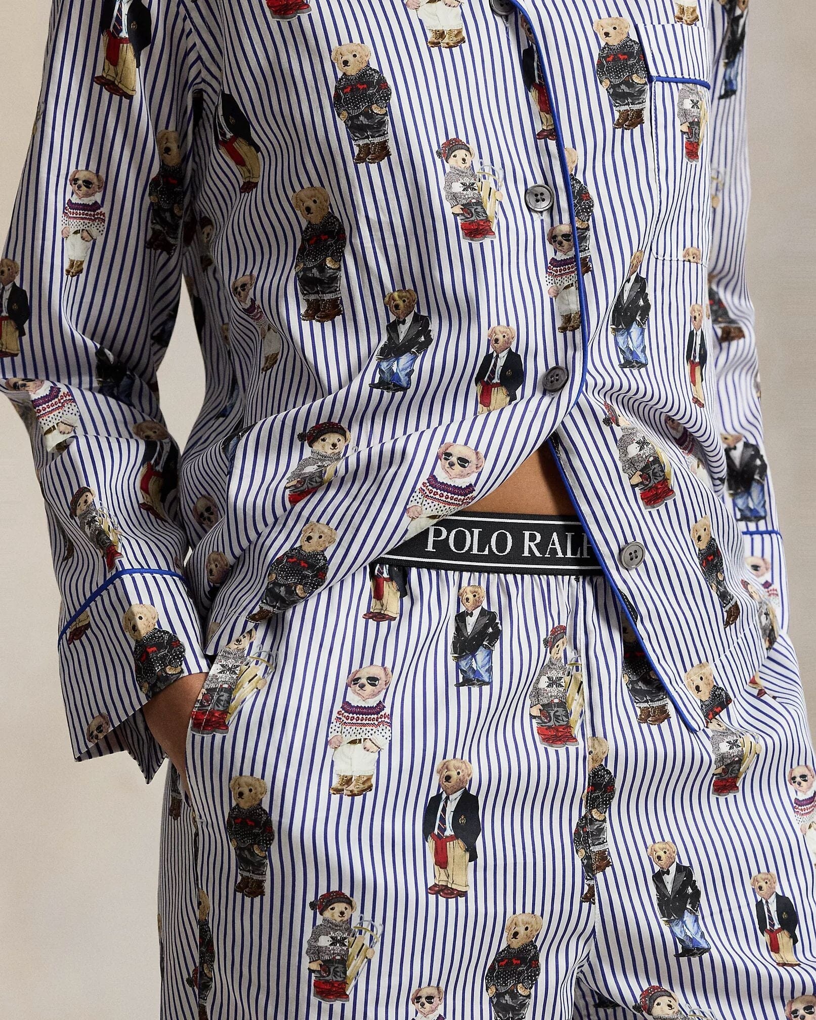 Ralph Lauren Polo Bear Baumwollsatin-Pyjama-Set