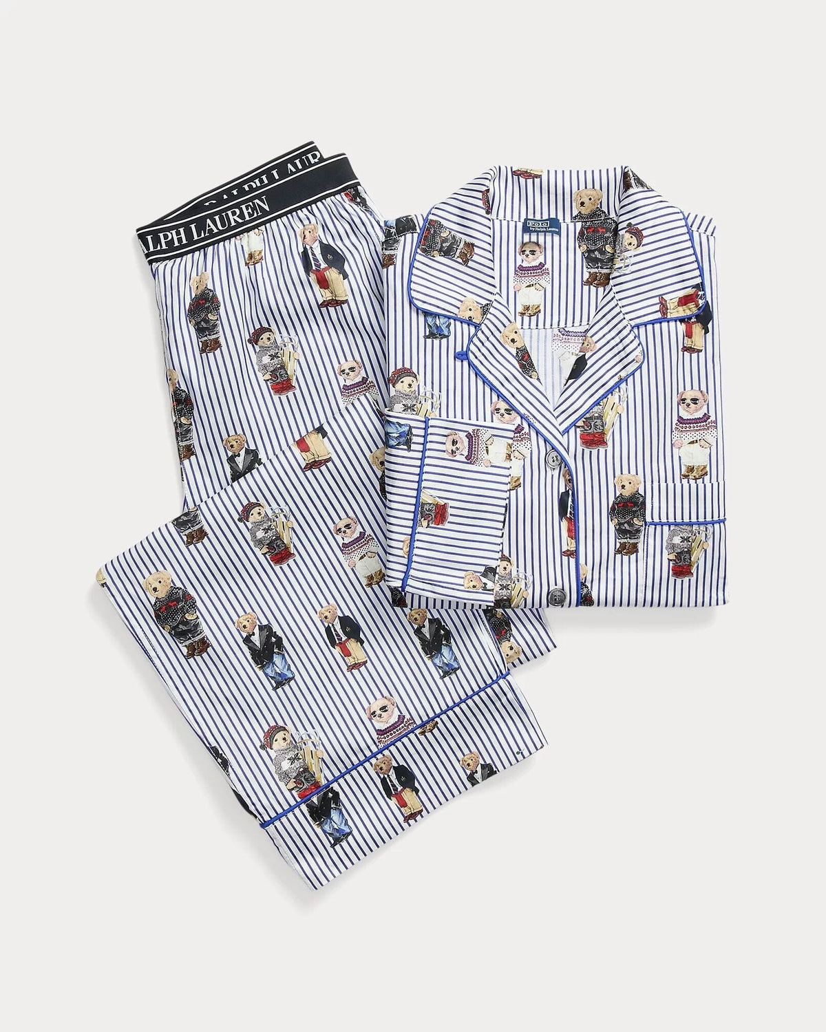 Ralph Lauren Polo Bear Baumwollsatin-Pyjama-Set