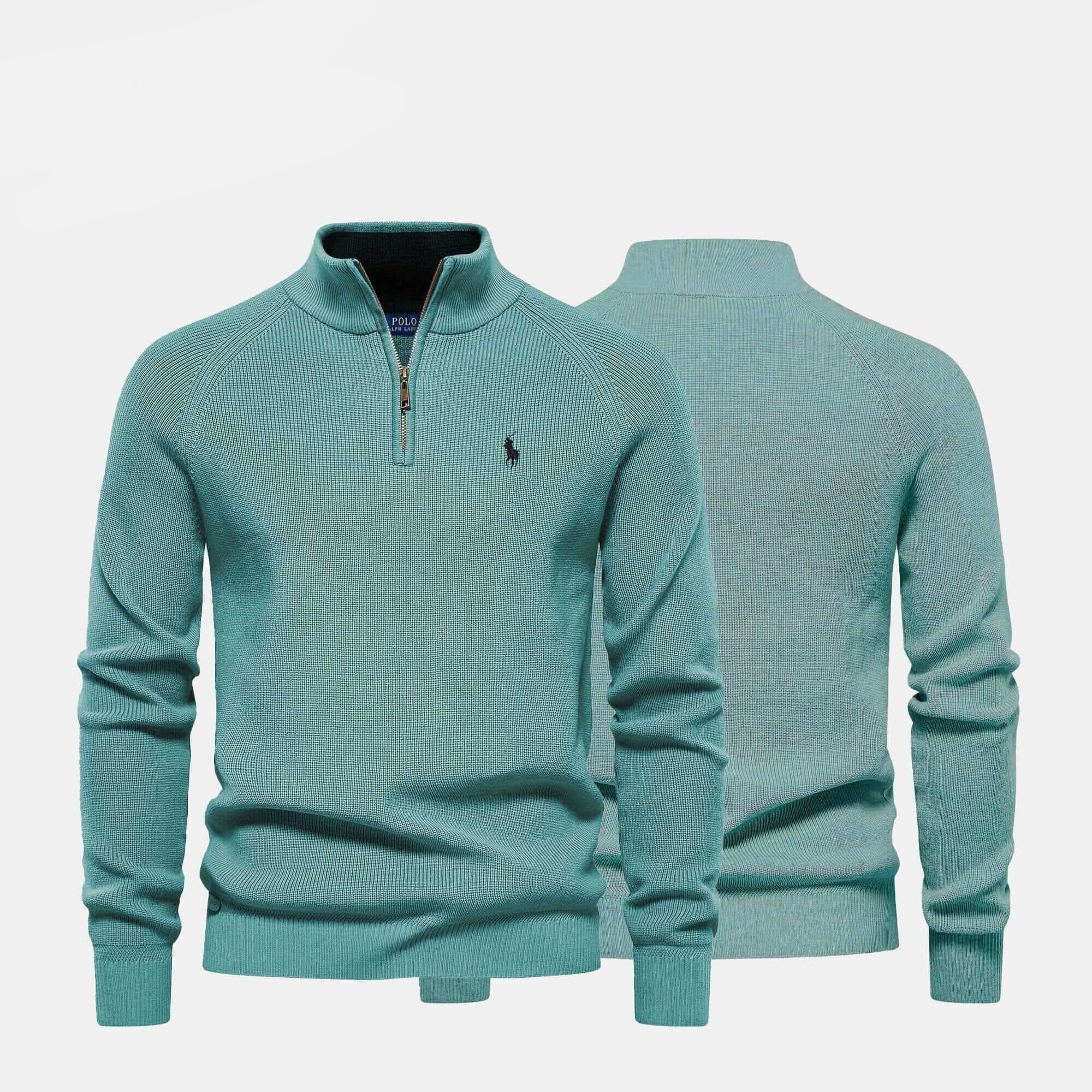 Ralph Lauren Raffinierter Rippstrick-Pullover mit Reißverschluss