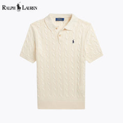 Ralph Lauren Zopfstrick-Polokragenpullover aus Baumwolle