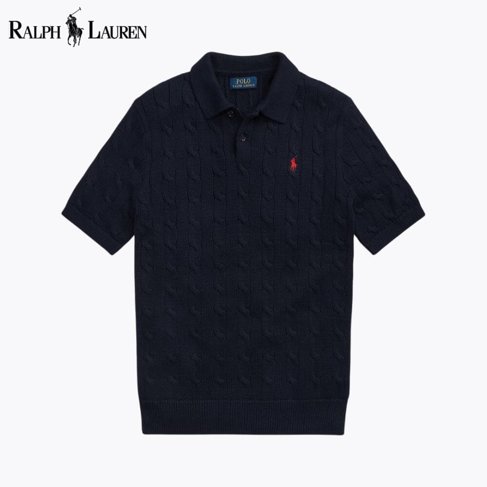 Ralph Lauren Zopfstrick-Polokragenpullover aus Baumwolle