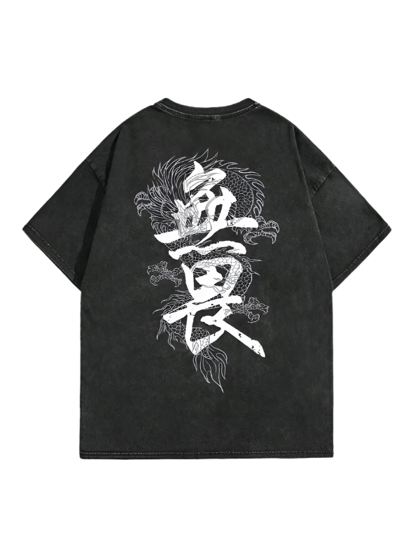 Oriental Dragon Washed Vintage T shirt